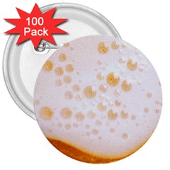 Beer Foam Texture Macro Liquid Bubble 3  Buttons (100 Pack)  by Cemarart