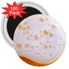 Beer Foam Texture Macro Liquid Bubble 3  Magnets (100 Pack) by Cemarart