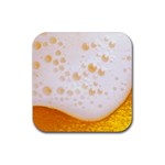 Beer Foam Texture Macro Liquid Bubble Rubber Coaster (Square) Front