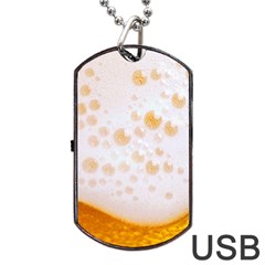 Beer Foam Texture Macro Liquid Bubble Dog Tag Usb Flash (one Side) by Cemarart