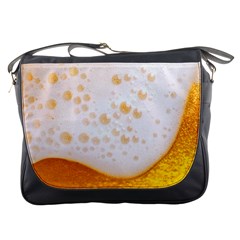 Beer Foam Texture Macro Liquid Bubble Messenger Bag by Cemarart