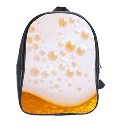 Beer Foam Texture Macro Liquid Bubble School Bag (xl) by Cemarart