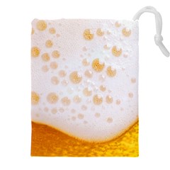 Beer Foam Texture Macro Liquid Bubble Drawstring Pouch (4xl) by Cemarart