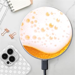 Beer Foam Texture Macro Liquid Bubble Wireless Fast Charger(white) by Cemarart