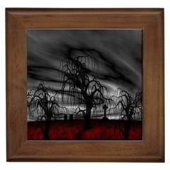 Grave Yard Dark Fantasy Trees Framed Tile