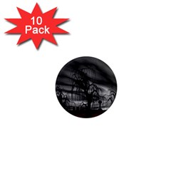 Grave Yard Dark Fantasy Trees 1  Mini Magnet (10 pack) 