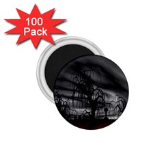 Grave Yard Dark Fantasy Trees 1 75  Magnets (100 Pack)  by Cemarart