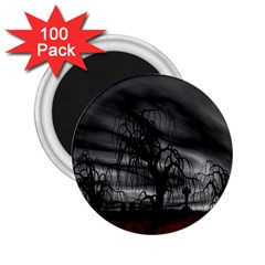 Grave Yard Dark Fantasy Trees 2 25  Magnets (100 Pack)  by Cemarart