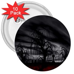 Grave Yard Dark Fantasy Trees 3  Buttons (10 pack) 