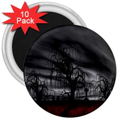 Grave Yard Dark Fantasy Trees 3  Magnets (10 Pack)  by Cemarart