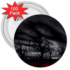 Grave Yard Dark Fantasy Trees 3  Buttons (100 pack) 