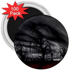 Grave Yard Dark Fantasy Trees 3  Magnets (100 pack)