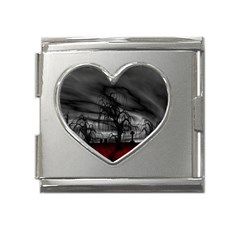 Grave Yard Dark Fantasy Trees Mega Link Heart Italian Charm (18mm) by Cemarart