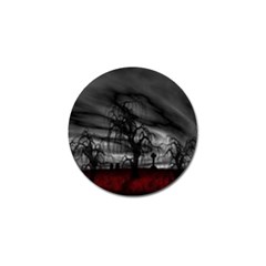 Grave Yard Dark Fantasy Trees Golf Ball Marker