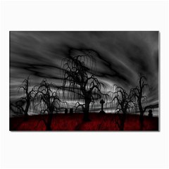 Grave Yard Dark Fantasy Trees Postcard 4 x 6  (pkg Of 10) by Cemarart