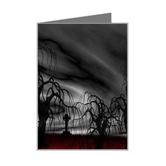 Grave Yard Dark Fantasy Trees Mini Greeting Card