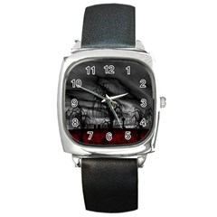 Grave Yard Dark Fantasy Trees Square Metal Watch