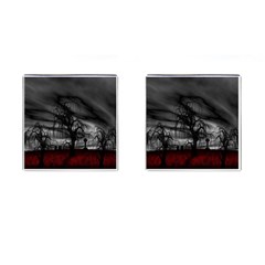 Grave Yard Dark Fantasy Trees Cufflinks (Square)