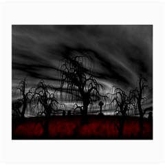 Grave Yard Dark Fantasy Trees Small Glasses Cloth (2 Sides) by Cemarart