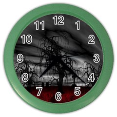 Grave Yard Dark Fantasy Trees Color Wall Clock