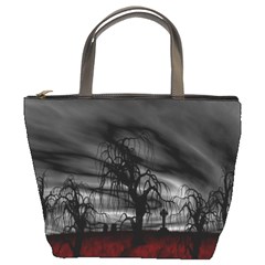 Grave Yard Dark Fantasy Trees Bucket Bag by Cemarart