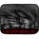 Grave Yard Dark Fantasy Trees Two Sides Fleece Blanket (Mini) 35 x27  Blanket Front