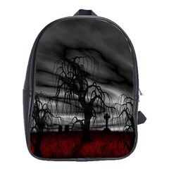 Grave Yard Dark Fantasy Trees School Bag (Large)