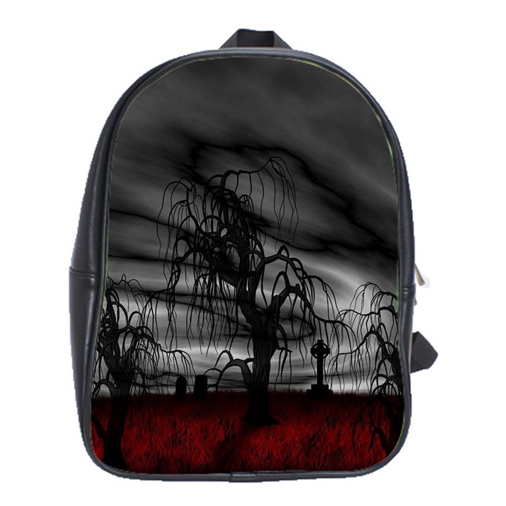 Grave Yard Dark Fantasy Trees School Bag (Large)