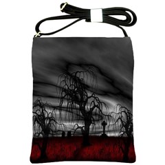 Grave Yard Dark Fantasy Trees Shoulder Sling Bag