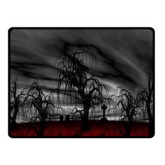 Grave Yard Dark Fantasy Trees Fleece Blanket (small) by Cemarart