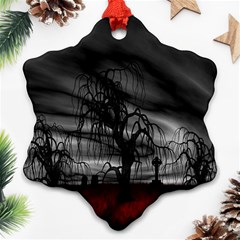 Grave Yard Dark Fantasy Trees Ornament (Snowflake)