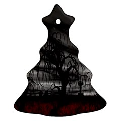 Grave Yard Dark Fantasy Trees Ornament (christmas Tree)  by Cemarart