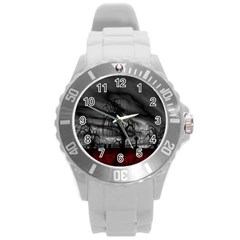 Grave Yard Dark Fantasy Trees Round Plastic Sport Watch (l) by Cemarart