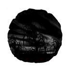 Grave Yard Dark Fantasy Trees Standard 15  Premium Round Cushions Back