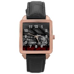 Grave Yard Dark Fantasy Trees Rose Gold Leather Watch  by Cemarart