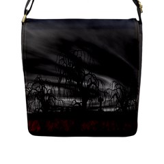 Grave Yard Dark Fantasy Trees Flap Closure Messenger Bag (L)