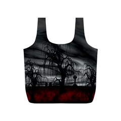 Grave Yard Dark Fantasy Trees Full Print Recycle Bag (S)