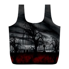 Grave Yard Dark Fantasy Trees Full Print Recycle Bag (l) by Cemarart