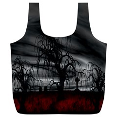 Grave Yard Dark Fantasy Trees Full Print Recycle Bag (xl) by Cemarart