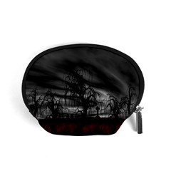 Grave Yard Dark Fantasy Trees Accessory Pouch (small) by Cemarart