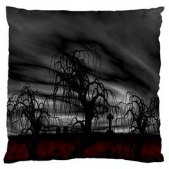 Grave Yard Dark Fantasy Trees Standard Premium Plush Fleece Cushion Case (One Side)