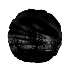 Grave Yard Dark Fantasy Trees Standard 15  Premium Flano Round Cushions