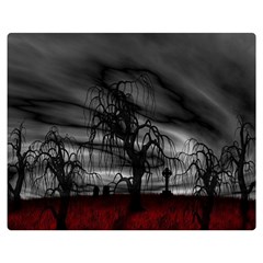 Grave Yard Dark Fantasy Trees Two Sides Premium Plush Fleece Blanket (medium) by Cemarart