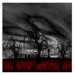 Grave Yard Dark Fantasy Trees Square Satin Scarf (36  x 36 )