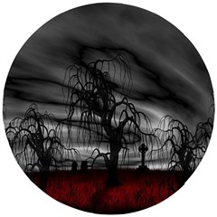 Grave Yard Dark Fantasy Trees Wooden Puzzle Round