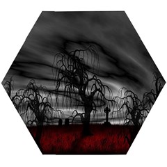 Grave Yard Dark Fantasy Trees Wooden Puzzle Hexagon