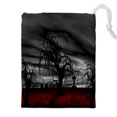 Grave Yard Dark Fantasy Trees Drawstring Pouch (4xl) by Cemarart