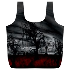 Grave Yard Dark Fantasy Trees Full Print Recycle Bag (XXL)