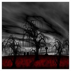 Grave Yard Dark Fantasy Trees Lightweight Scarf  by Cemarart