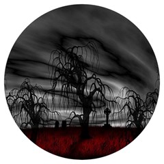 Grave Yard Dark Fantasy Trees Round Trivet by Cemarart